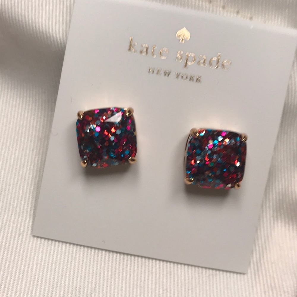 NWOT Kate Spade Multi Glitter Earring Studs
